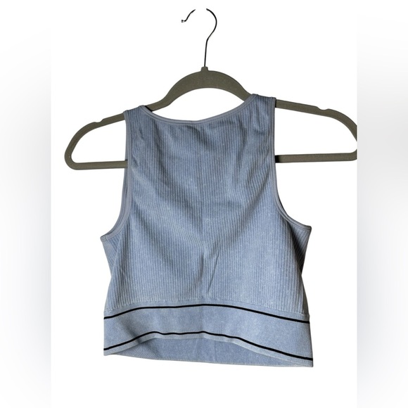 Victoria's Secret PINK Ribbed Crop Top Bralette built in cups Blue Size M - Picture 4 of 7